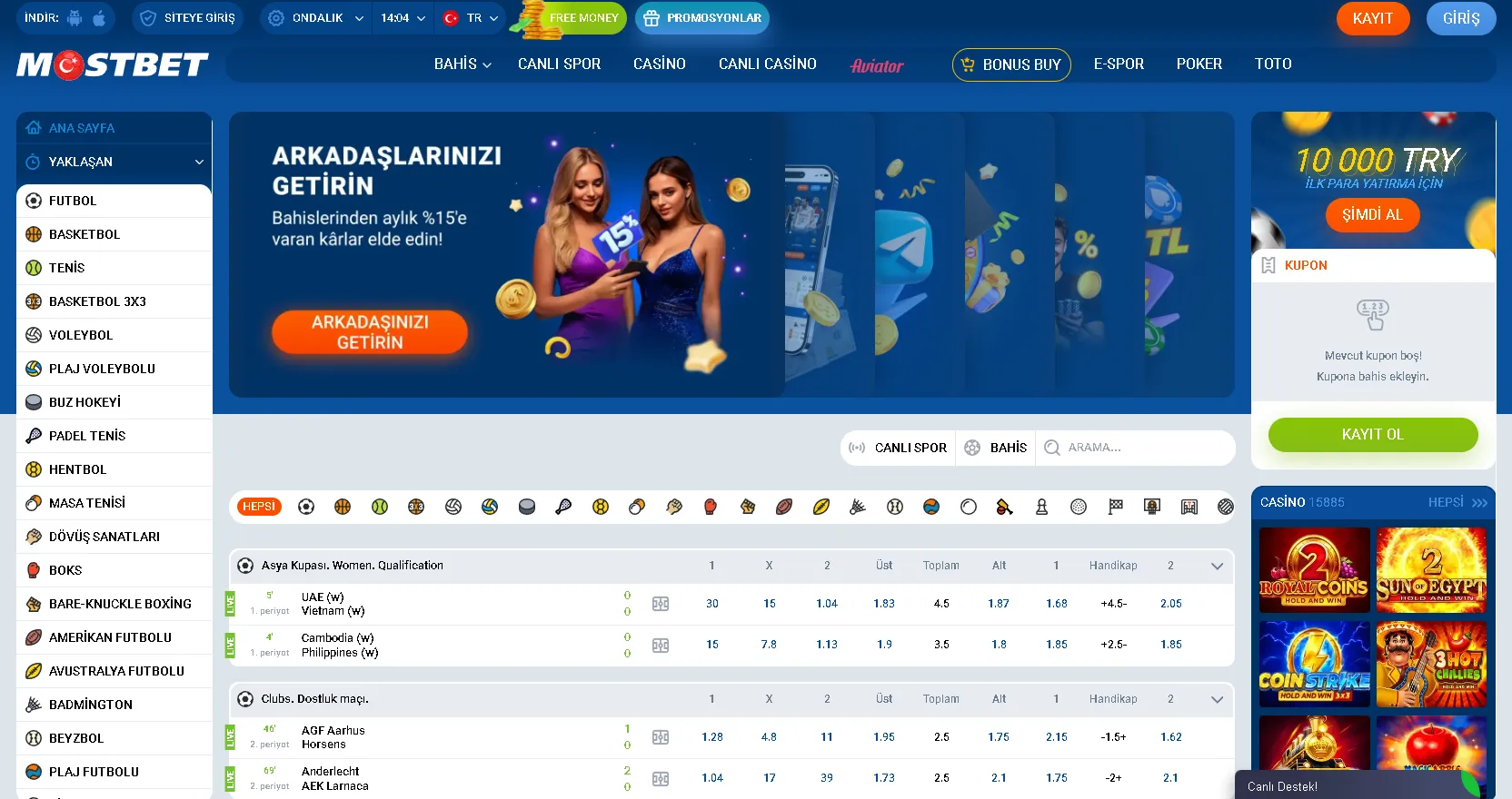 Mostbet ile kazanmaya hemen başla